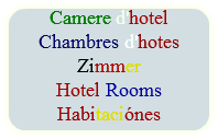 Camere d'hotel
Chambres d'hotes
Zimmer
Hotel Rooms
Habitaciónes